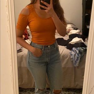 Cold shoulder bodysuit